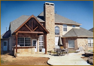 Patio cover extended from existing roof